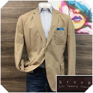 KROON Mens Cotton Blazer Sport Coat Casual Jacket Size 46R Two Button Suit